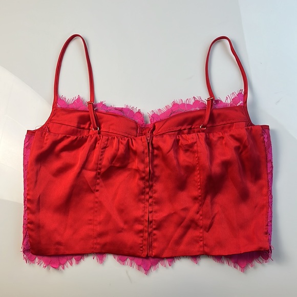 Bebe Lace Corset Satin Crop Top S60-35 - Picture 3 of 3